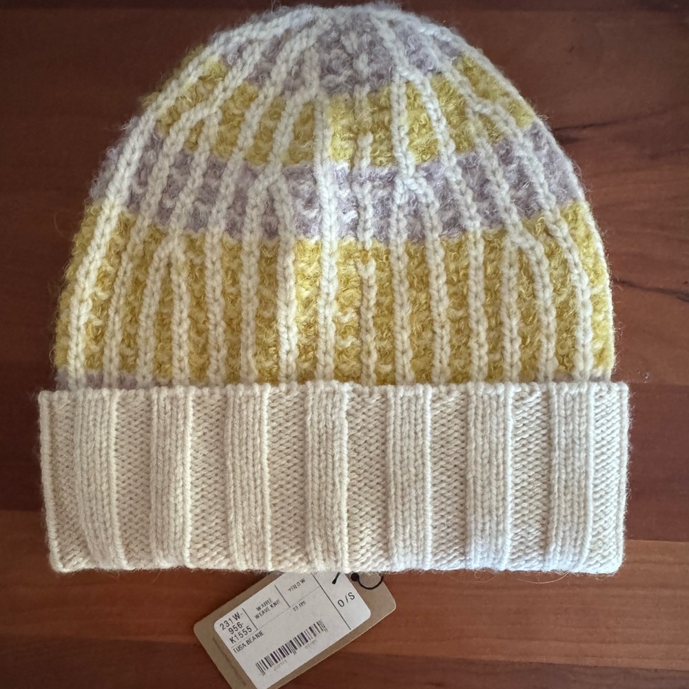 Rachel Comey Knit Beanie - Yellow and Cream